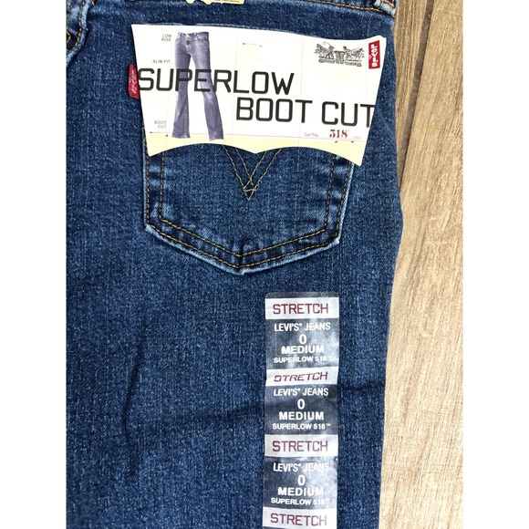 Levi's Superlow Bootcut Jeans Juniors 0 Medium Wash Stretch NWT - Picture 9 of 11